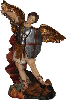 FADEDA Hlg. Michael  / Höhe:21 cm / handbemalt / detailgetreue Krippen Figuren - Weihnachten Tisch Dekoration Krippe Zubehör
