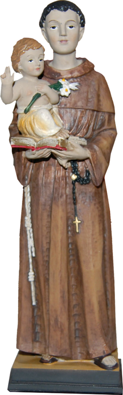 FADEDA Hlg. Antonius mit Kind und Lilie  / Höhe:20 cm / handbemalt / detailgetreue Krippen Figuren - Weihnachten Tisch Dekoration Krippe Zubehör