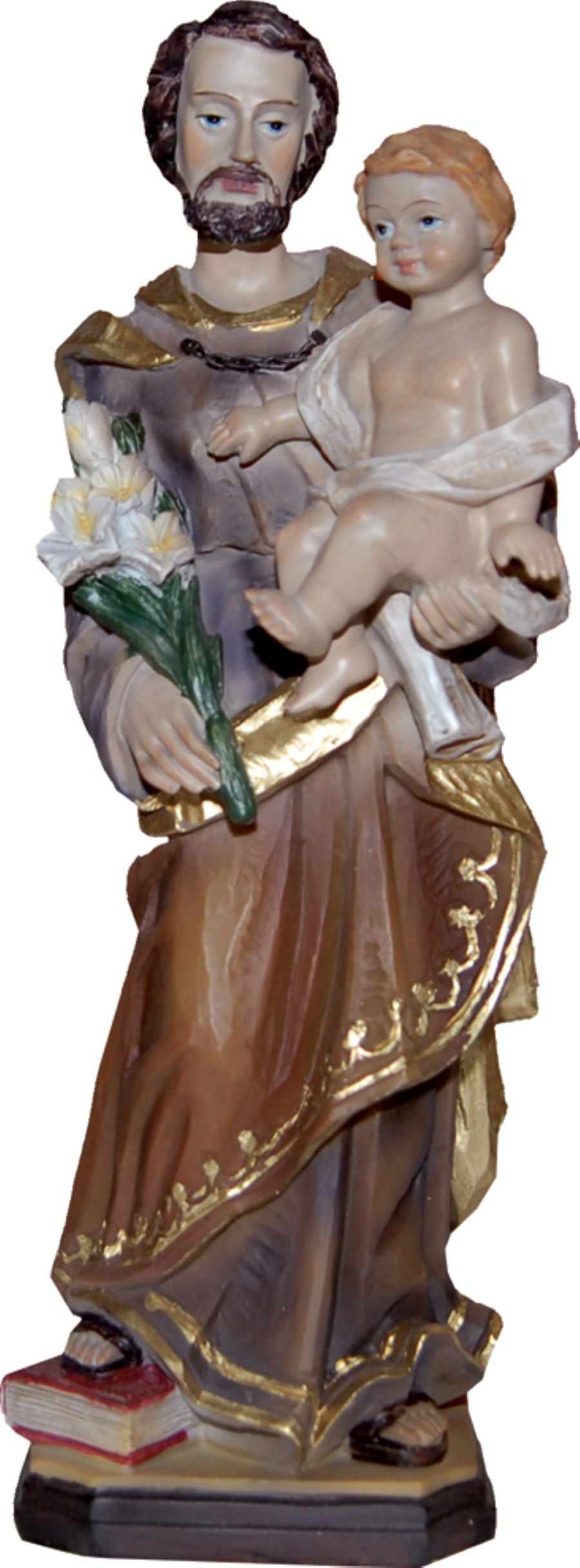 FADEDA Hlg. Josef mit Kind  / Höhe:20 cm / handbemalt / detailgetreue Krippen Figuren - Weihnachten Tisch Dekoration Krippe Zubehör