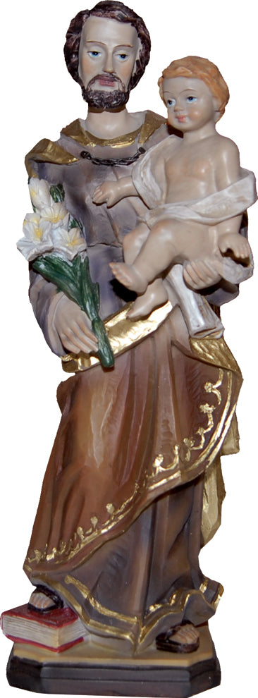 FADEDA Hlg. Josef mit Kind  / Höhe:30 cm / handbemalt / detailgetreue Krippen Figuren - Weihnachten Tisch Dekoration Krippe Zubehör