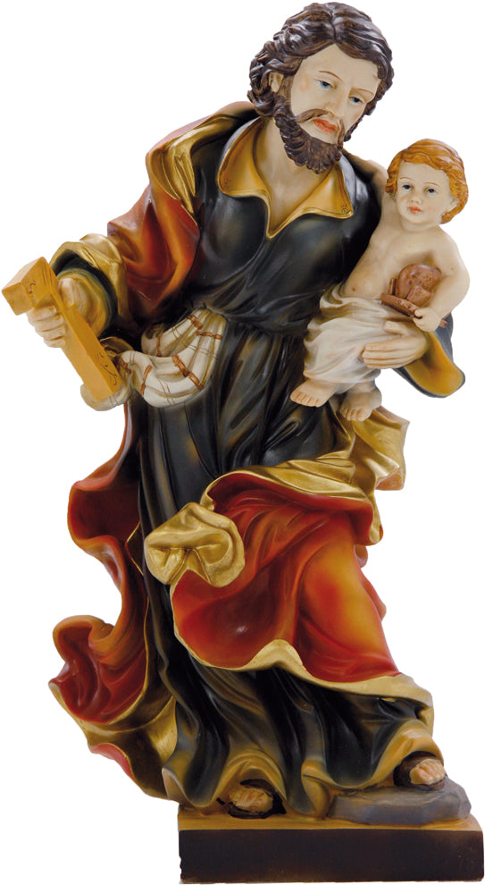 FADEDA Hlg. Josef mit Kind  / Höhe:14 cm / handbemalt / detailgetreue Krippen Figuren - Weihnachten Tisch Dekoration Krippe Zubehör