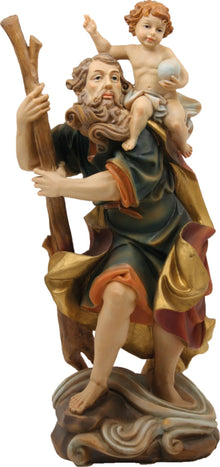 FADEDA Hlg. Christopherus  / Höhe:42 cm / handbemalt / detailgetreue Krippen Figuren - Weihnachten Tisch Dekoration Krippe Zubehör