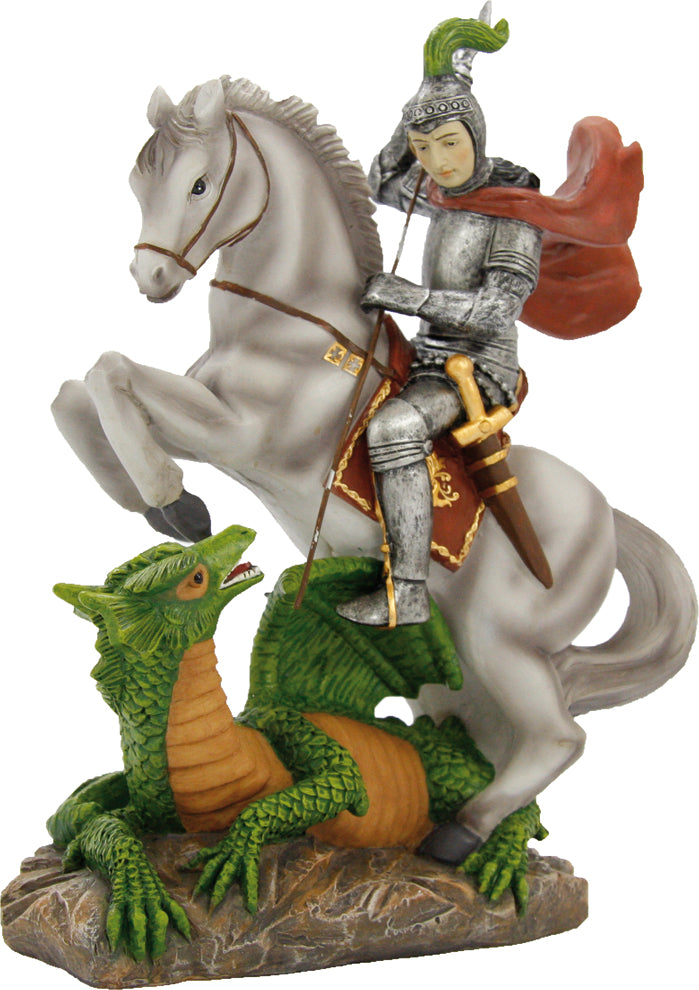 FADEDA Hlg. Georg  / Höhe:14 cm / handbemalt / detailgetreue Krippen Figuren - Weihnachten Tisch Dekoration Krippe Zubehör