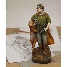 FADEDA Hlg. Hubertus  / Höhe:30 cm / handbemalt / detailgetreue Krippen Figuren - Weihnachten Tisch Dekoration Krippe Zubehör