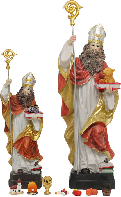 FADEDA Flammendes Herz – Hlg. Augustinus  / Höhe:3 cm / handbemalt / detailgetreue Krippen Figuren - Weihnachten Tisch Dekoration Krippe Zubehör