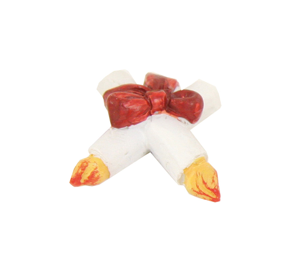 FADEDA Gekreuzte Kerzen – Hlg. Blasius  / Höhe:1 cm / handbemalt / detailgetreue Krippen Figuren - Weihnachten Tisch Dekoration Krippe Zubehör