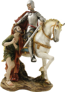 FADEDA Sankt Martin / Höhe:23 cm / handbemalt / detailgetreue Krippen Figuren - Weihnachten Tisch Dekoration Krippe Zubehör