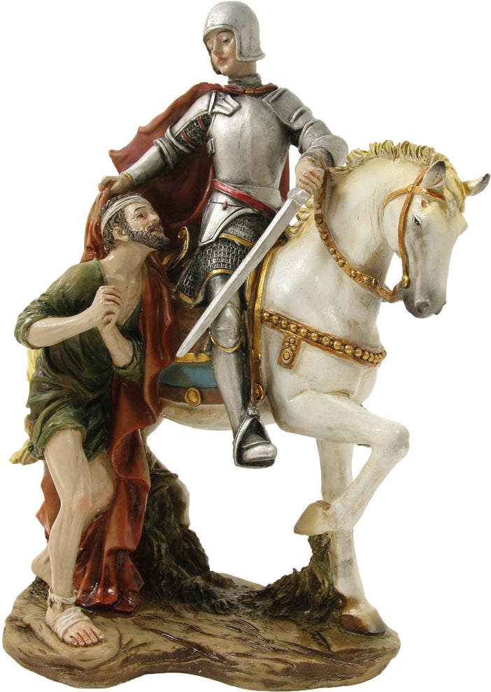 FADEDA Sankt Martin / Höhe:23 cm / handbemalt / detailgetreue Krippen Figuren - Weihnachten Tisch Dekoration Krippe Zubehör