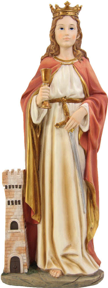 FADEDA Hlg. Barbara  / Höhe:14 cm / handbemalt / detailgetreue Krippen Figuren - Weihnachten Tisch Dekoration Krippe Zubehör