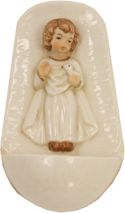 FADEDA Weihwasserkessel  / Höhe:11 cm / handbemalt / detailgetreue Krippen Figuren - Weihnachten Tisch Dekoration Krippe Zubehör