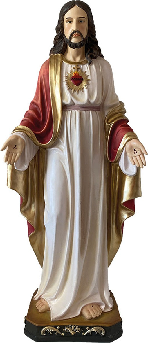 FADEDA Herz-Jesus  / Höhe:100 cm / handbemalt / detailgetreue Krippen Figuren - Weihnachten Tisch Dekoration Krippe Zubehör