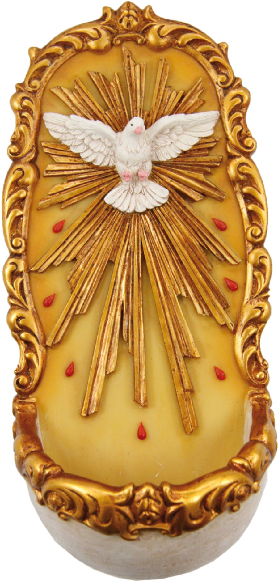 FADEDA Weihwasserkessel Hlg. Geist  / Höhe:19 cm / handbemalt / detailgetreue Krippen Figuren - Weihnachten Tisch Dekoration Krippe Zubehör