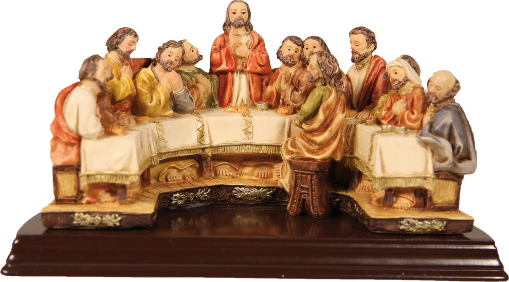 FADEDA Letztes Abendmahl / Höhe:9 cm / handbemalt / detailgetreue Krippen Figuren - Weihnachten Tisch Dekoration Krippe Zubehör