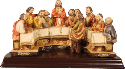 FADEDA Letztes Abendmahl / Höhe:9 cm / handbemalt / detailgetreue Krippen Figuren - Weihnachten Tisch Dekoration Krippe Zubehör