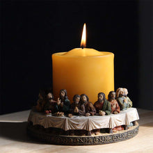 FADEDA Abendmahl Kerzenhalter  / Höhe:6 cm / handbemalt / detailgetreue Krippen Figuren - Weihnachten Tisch Dekoration Krippe Zubehör