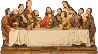 FADEDA Letztes Abendmahl  / Höhe:17 cm / handbemalt / detailgetreue Krippen Figuren - Weihnachten Tisch Dekoration Krippe Zubehör