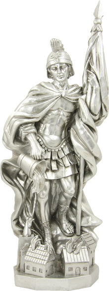 FADEDA Hlg. Florian, silbern, UV-best., antique-oil paint / Höhe:50 cm / handbemalt / detailgetreue Krippen Figuren - Weihnachten Tisch Dekoration Krippe Zubehör
