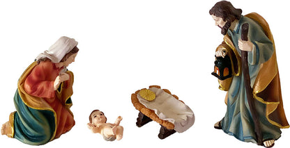 3x FADEDA Heilige Familie  / Höhe:11 cm / handbemalt / detailgetreue Krippen Figuren - Weihnachten Tisch Dekoration Krippe Zubehör