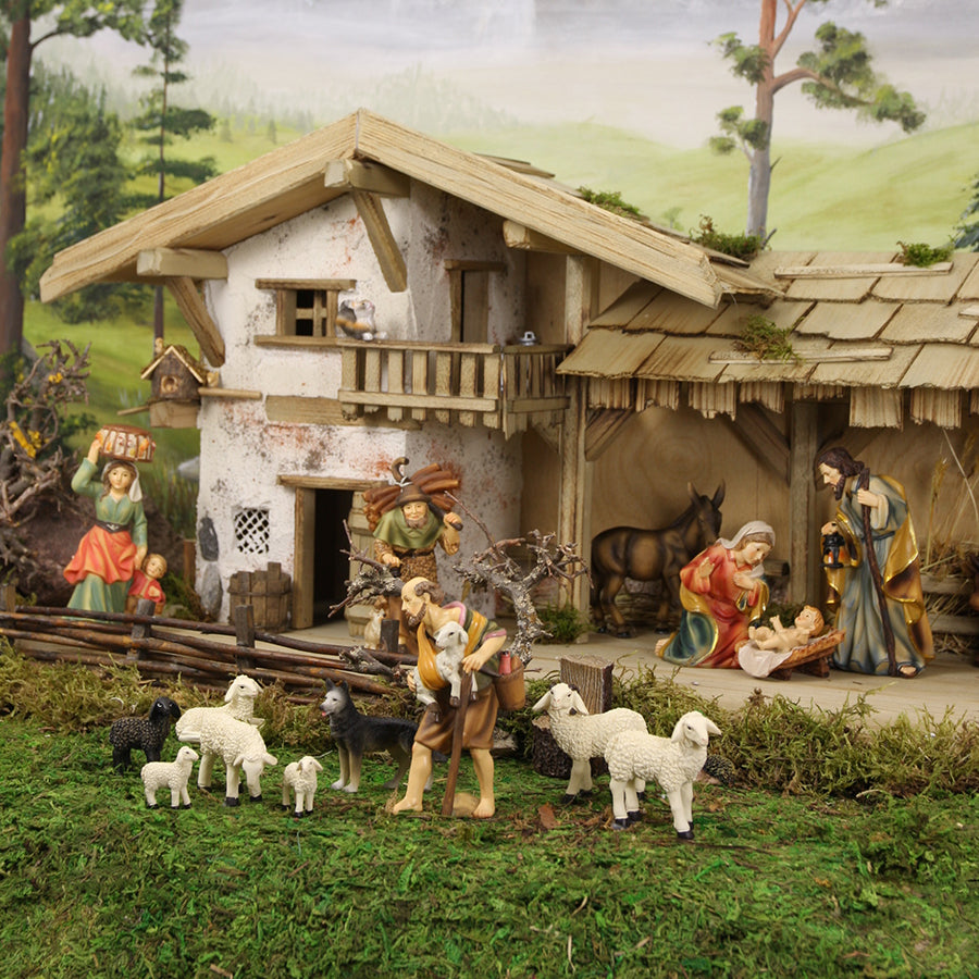 3x FADEDA Heilige Familie  / Höhe:11 cm / handbemalt / detailgetreue Krippen Figuren - Weihnachten Tisch Dekoration Krippe Zubehör