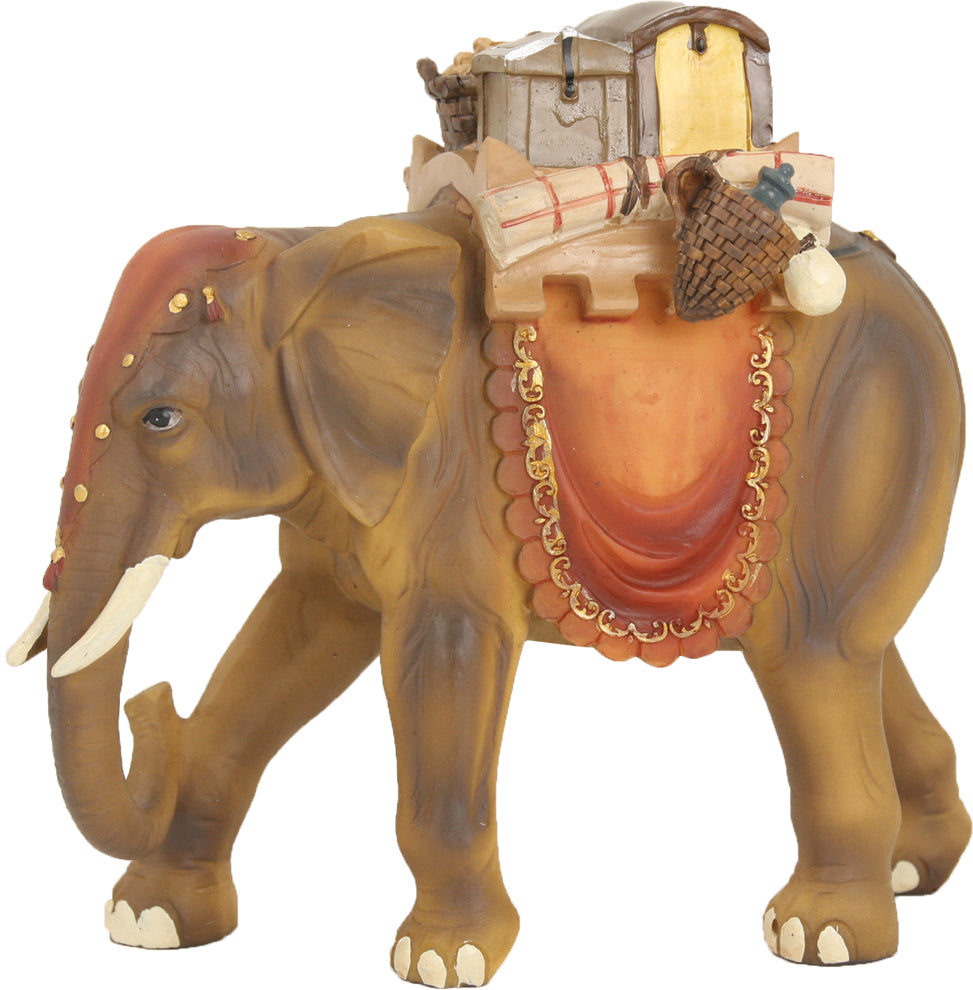 FADEDA Elefant  / Höhe:13 cm / handbemalt / detailgetreue Krippen Figuren - Weihnachten Tisch Dekoration Krippe Zubehör