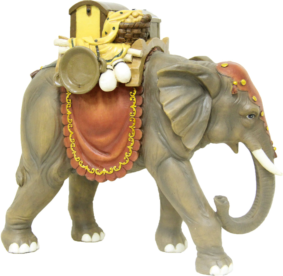 FADEDA Elefant  / Höhe:10 cm / handbemalt / detailgetreue Krippen Figuren - Weihnachten Tisch Dekoration Krippe Zubehör