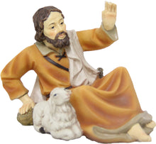 FADEDA Hirte liegend mit Schaf  / Höhe:9 cm / handbemalt / detailgetreue Krippen Figuren - Weihnachten Tisch Dekoration Krippe Zubehör