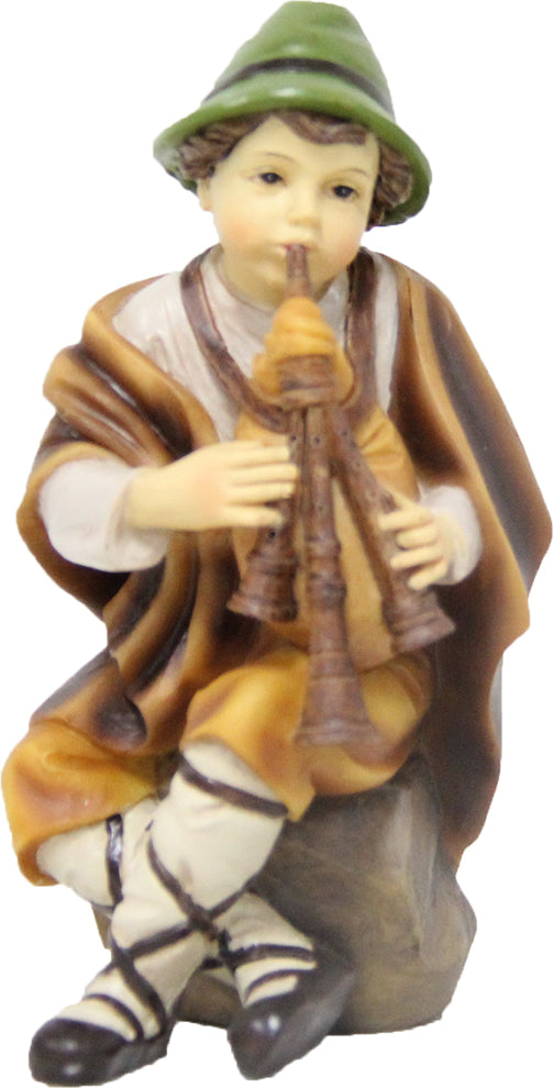FADEDA Hirte mit Dudelsack  / Höhe:13 cm / handbemalt / detailgetreue Krippen Figuren - Weihnachten Tisch Dekoration Krippe Zubehör