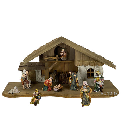 11x FADEDA Mathias-Krippenfiguren  / Höhe:13 cm / handbemalt / detailgetreue Krippen Figuren - Weihnachten Tisch Dekoration Krippe Zubehör