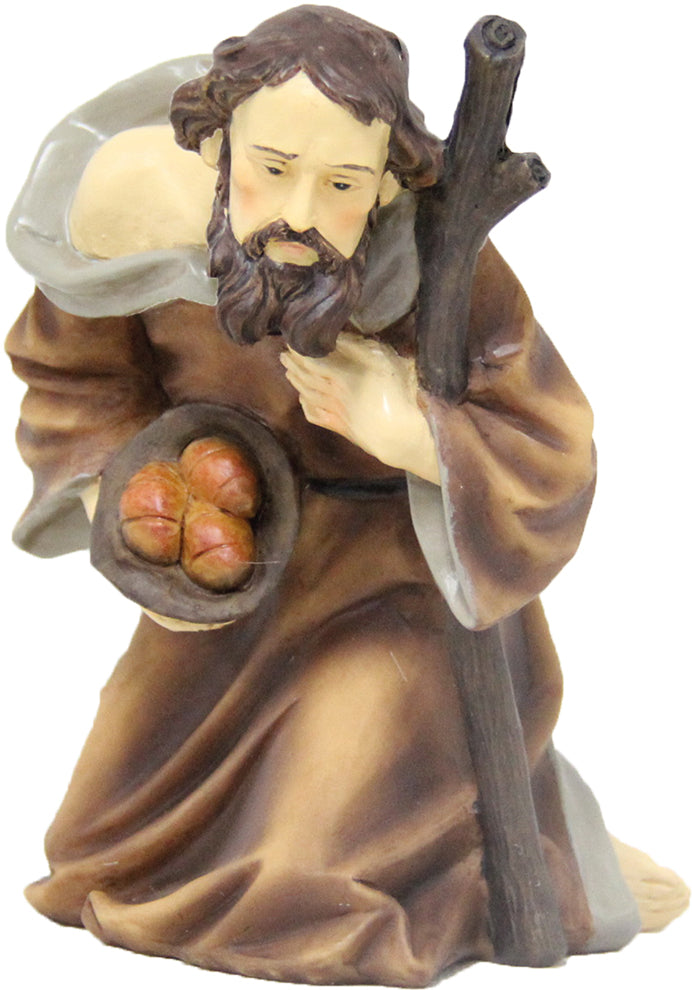 FADEDA Hirte kniend  / Höhe:7 cm / handbemalt / detailgetreue Krippen Figuren - Weihnachten Tisch Dekoration Krippe Zubehör