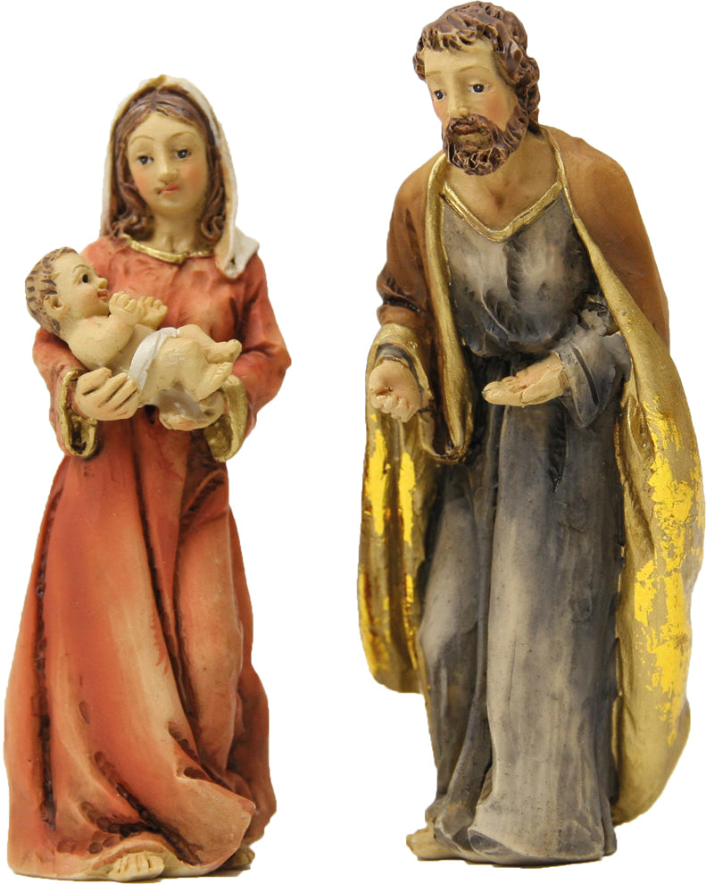 3x FADEDA Hlg. Familie  / Höhe:8 cm / handbemalt / detailgetreue Krippen Figuren - Weihnachten Tisch Dekoration Krippe Zubehör