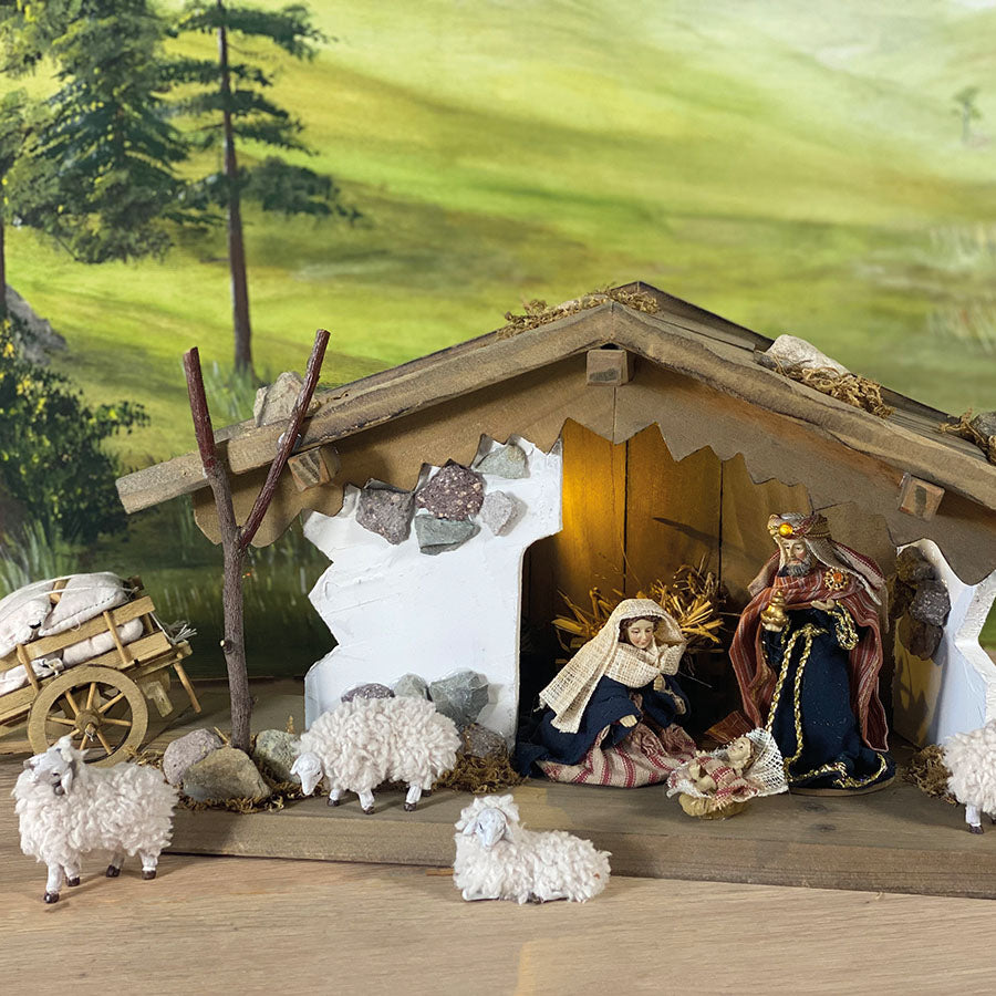 3x FADEDA Hlg. Familie orientalisch, Ankleidefiguren  / Höhe:10 cm / handbemalt / detailgetreue Krippen Figuren - Weihnachten Tisch Dekoration Krippe Zubehör