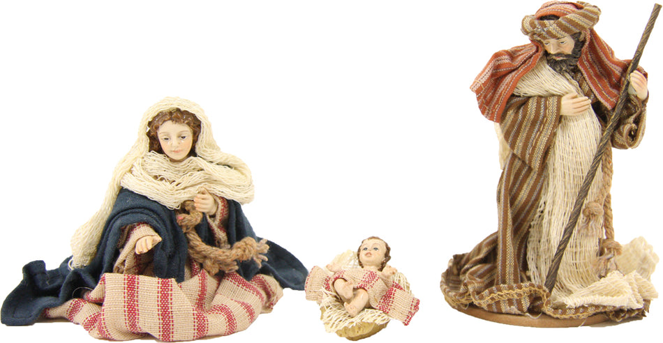 3x FADEDA Hlg. Familie orientalisch, Ankleidefiguren  / Höhe:10 cm / handbemalt / detailgetreue Krippen Figuren - Weihnachten Tisch Dekoration Krippe Zubehör