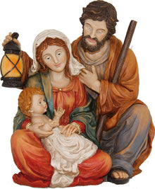 FADEDA Hlg. Familie, Krippenblock  / Höhe:15 cm / handbemalt / detailgetreue Krippen Figuren - Weihnachten Tisch Dekoration Krippe Zubehör