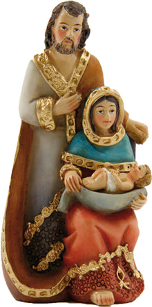 FADEDA Hlg. Familie, Krippenblock  / Höhe:8 cm / handbemalt / detailgetreue Krippen Figuren - Weihnachten Tisch Dekoration Krippe Zubehör