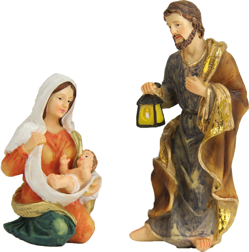 3x FADEDA Hlg. Familie  / Höhe:9 cm / handbemalt / detailgetreue Krippen Figuren - Weihnachten Tisch Dekoration Krippe Zubehör