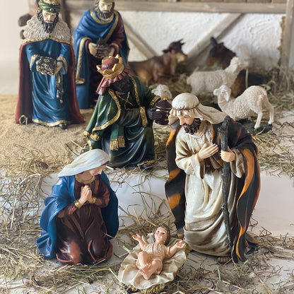 3x FADEDA Hlg. Familie  / Höhe:30 cm / handbemalt / detailgetreue Krippen Figuren - Weihnachten Tisch Dekoration Krippe Zubehör