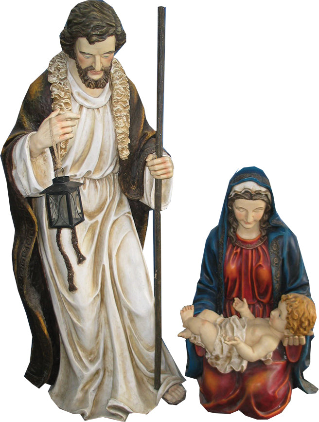 2x FADEDA Hlg. Familie   / Höhe:170 cm / handbemalt / detailgetreue Krippen Figuren - Weihnachten Tisch Dekoration Krippe Zubehör