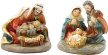 2x FADEDA Hlg. Familie, Krippenblock  / Höhe:3 cm / handbemalt / detailgetreue Krippen Figuren - Weihnachten Tisch Dekoration Krippe Zubehör