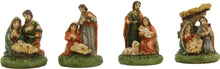 4x FADEDA Hlg. Familie, Krippenblock  / Höhe:3 cm / handbemalt / detailgetreue Krippen Figuren - Weihnachten Tisch Dekoration Krippe Zubehör