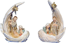2x FADEDA Hlg. Familie im Flügel   / Höhe:13 cm / handbemalt / detailgetreue Krippen Figuren - Weihnachten Tisch Dekoration Krippe Zubehör