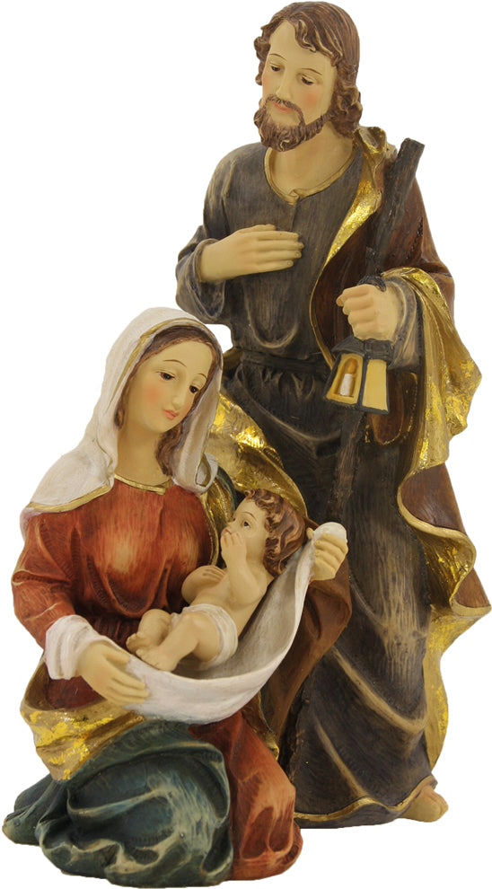 FADEDA Hlg. Familie, Krippenblock   / Höhe:25 cm / handbemalt / detailgetreue Krippen Figuren - Weihnachten Tisch Dekoration Krippe Zubehör