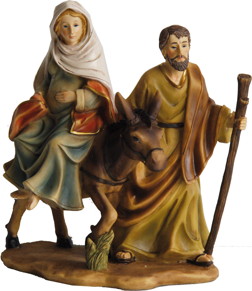 FADEDA Herbergssuche   / Höhe:19 cm / handbemalt / detailgetreue Krippen Figuren - Weihnachten Tisch Dekoration Krippe Zubehör
