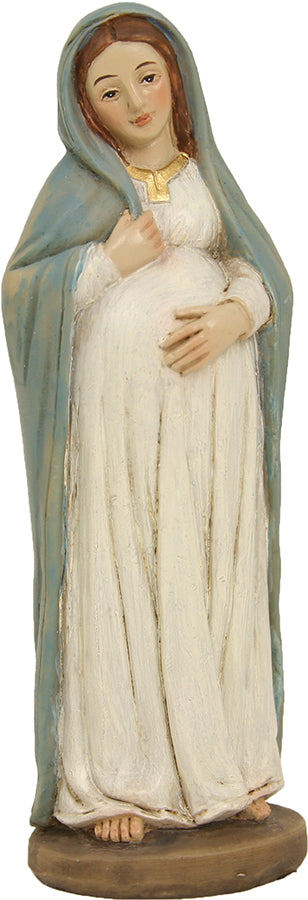 FADEDA Schwangere Maria, weiss-blau   / Höhe:11 cm / handbemalt / detailgetreue Krippen Figuren - Weihnachten Tisch Dekoration Krippe Zubehör