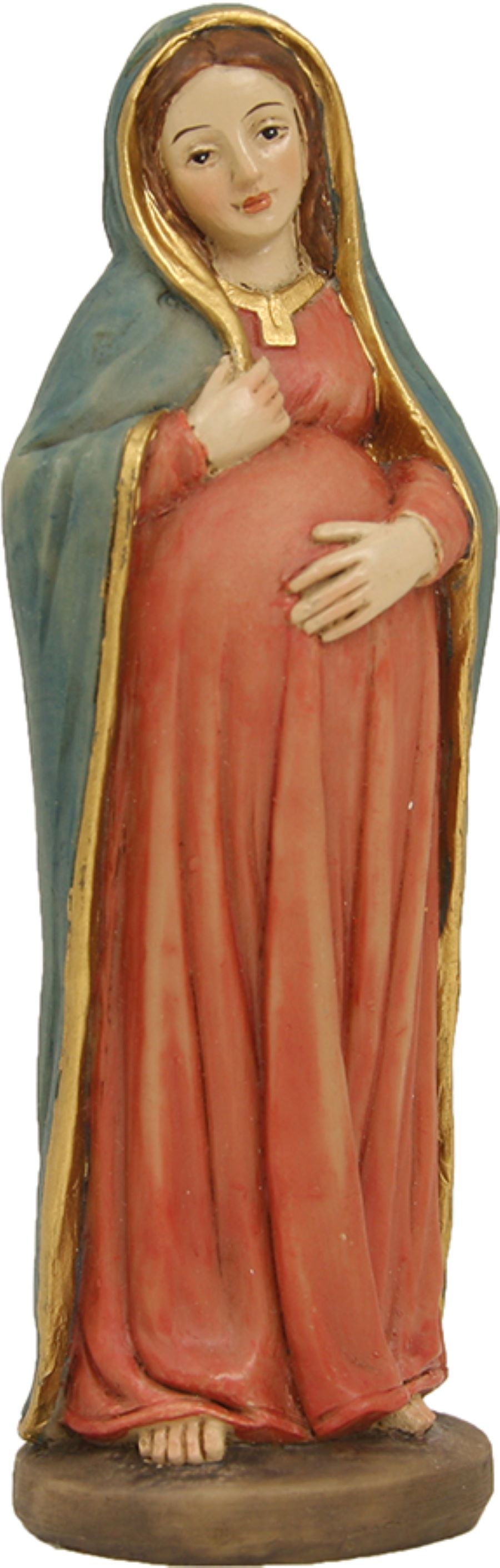 FADEDA Schwangere Maria, rot-blau   / Höhe:9 cm / handbemalt / detailgetreue Krippen Figuren - Weihnachten Tisch Dekoration Krippe Zubehör