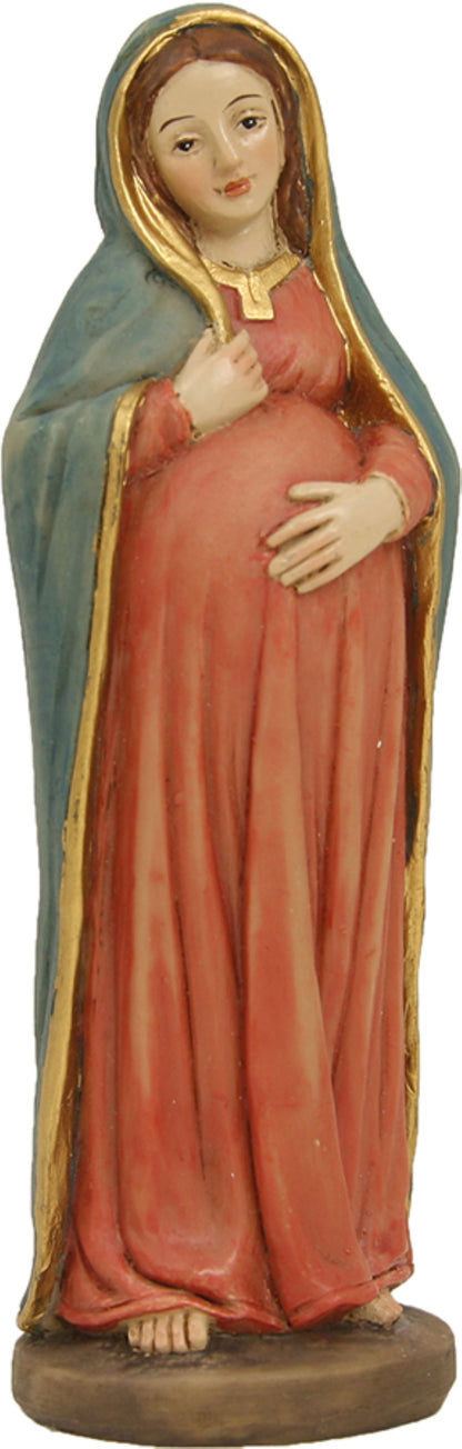 FADEDA Schwangere Maria, rot-blau   / Höhe:9 cm / handbemalt / detailgetreue Krippen Figuren - Weihnachten Tisch Dekoration Krippe Zubehör