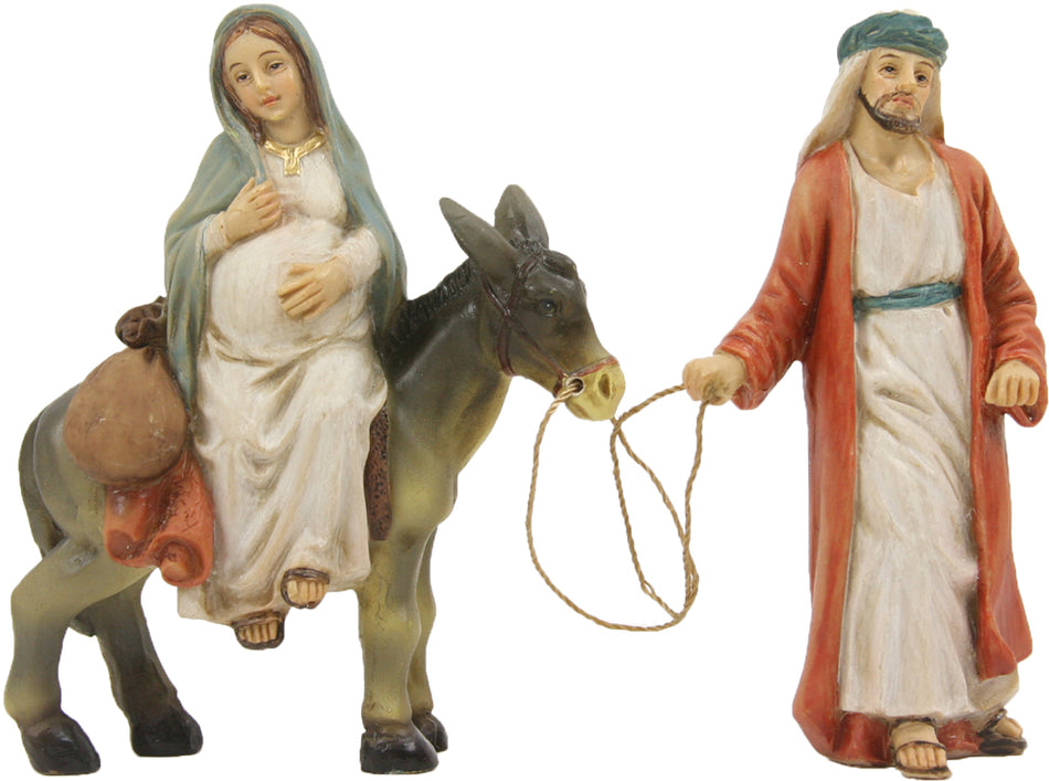 2x FADEDA Herbergssuche   / Höhe:9 cm / handbemalt / detailgetreue Krippen Figuren - Weihnachten Tisch Dekoration Krippe Zubehör