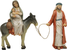 2x FADEDA Hlg. Familie auf der Flucht   / Höhe:10 cm / handbemalt / detailgetreue Krippen Figuren - Weihnachten Tisch Dekoration Krippe Zubehör