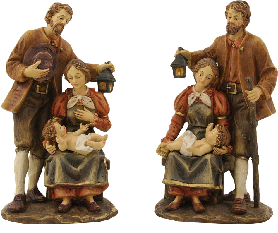 2x FADEDA Hlg. Familie, Krippenblock   / Höhe:20 cm / handbemalt / detailgetreue Krippen Figuren - Weihnachten Tisch Dekoration Krippe Zubehör