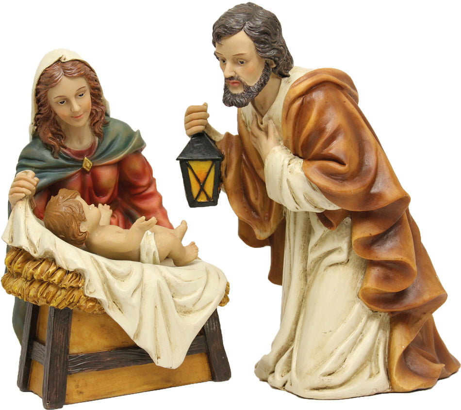 3x FADEDA Heilige Familie   / Höhe:10 cm / handbemalt / detailgetreue Krippen Figuren - Weihnachten Tisch Dekoration Krippe Zubehör