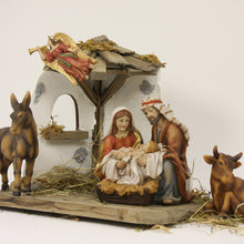 2x FADEDA Heilige Familie orientalisch, Krippenblock   / Höhe:13 cm / handbemalt / detailgetreue Krippen Figuren - Weihnachten Tisch Dekoration Krippe Zubehör